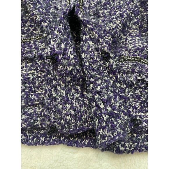 Chicos Cardigan Sweater Jacket 3 XL Long Sleeve Purple Tweed Hook and Eye Warm - Picture 8 of 8